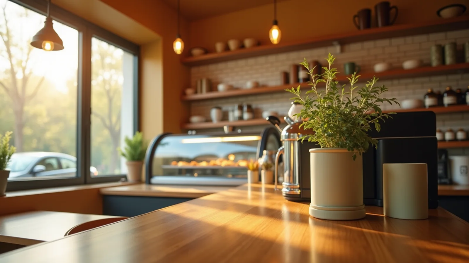Copper Kettle Bakehouse counter and espresso bar, illustrative placeholder